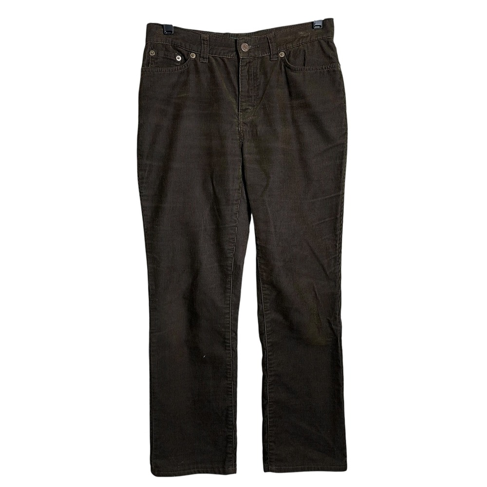 Lauren Jeans Ralph Corduroy Pants Brown Size 2P Straight Leg vintage Artsy Indie